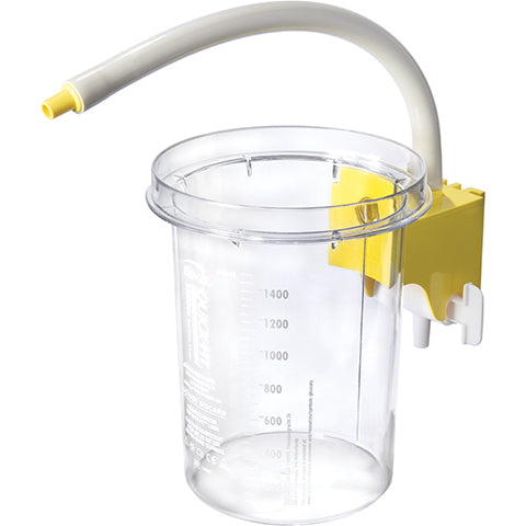 1500CC Reusable Outer Canister w/Attached Yellow Stopcock Bracket