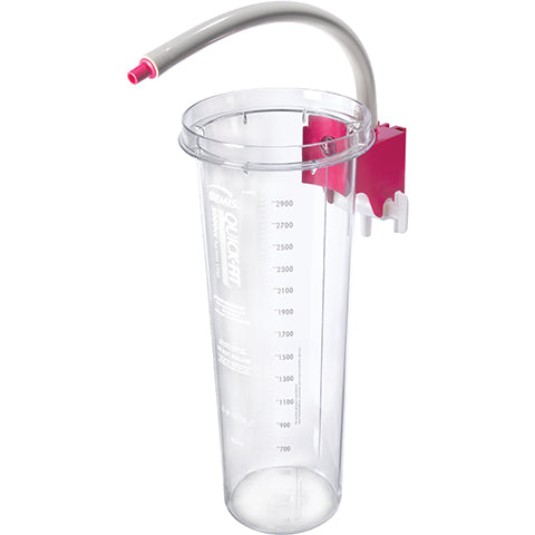 3000CC Reusable Outer Canister 3/Attached Pink Stopcock Bracket